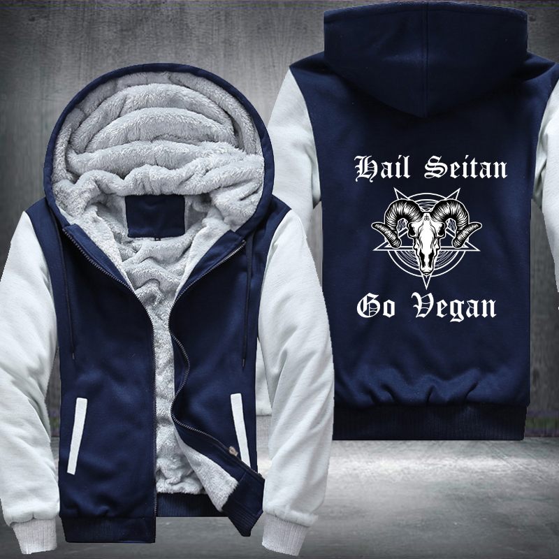 Hail Seitan Go Vegan Fleece Hoodies Jacket