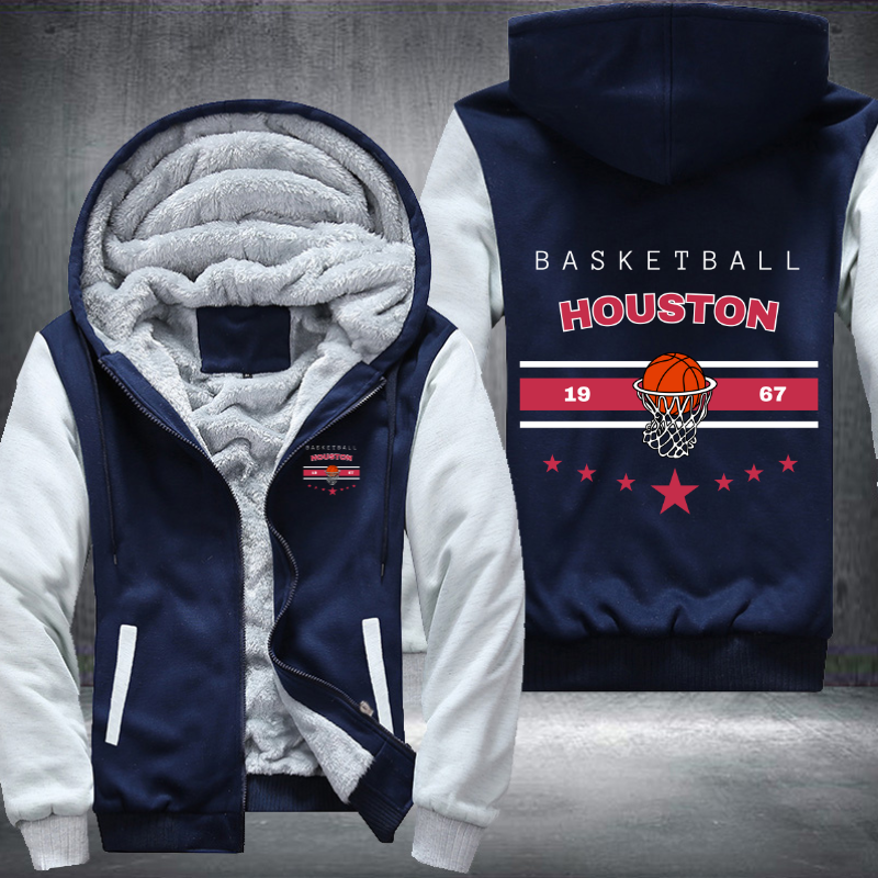 Vintage Basketball HOUSTON 1967 Fleece Hoodies Jacket