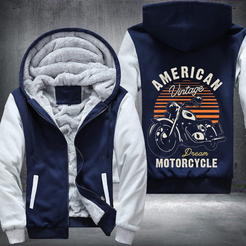 American Vintage Dream Motorcycle Fleece Hoodies Jacket