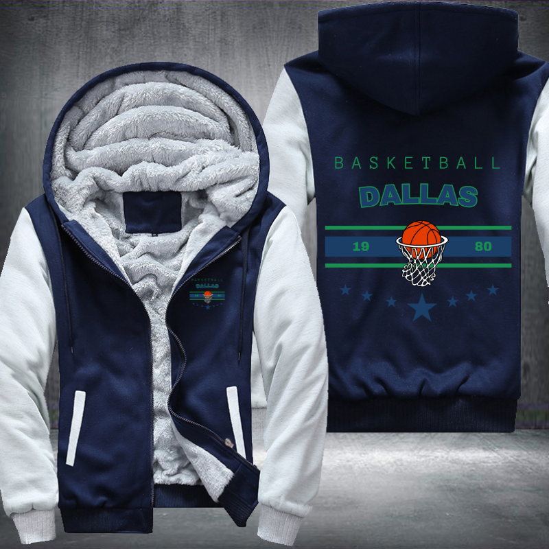 Vintage Basketball DALLAS 1980 Fleece Hoodies Jacket