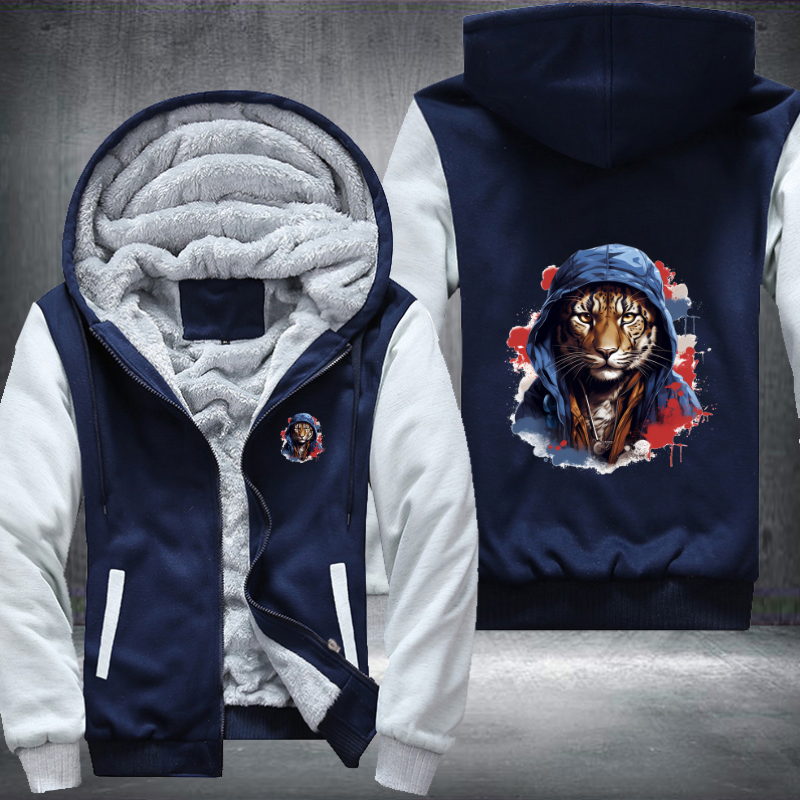 Animal Hiphop Graphic Tiger Fleece Hoodies Jacket