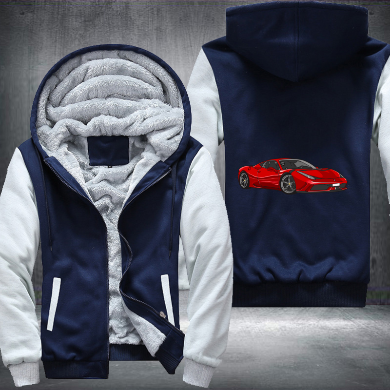 Red Ferrari sport car sublimation Fleece Hoodies Jacket