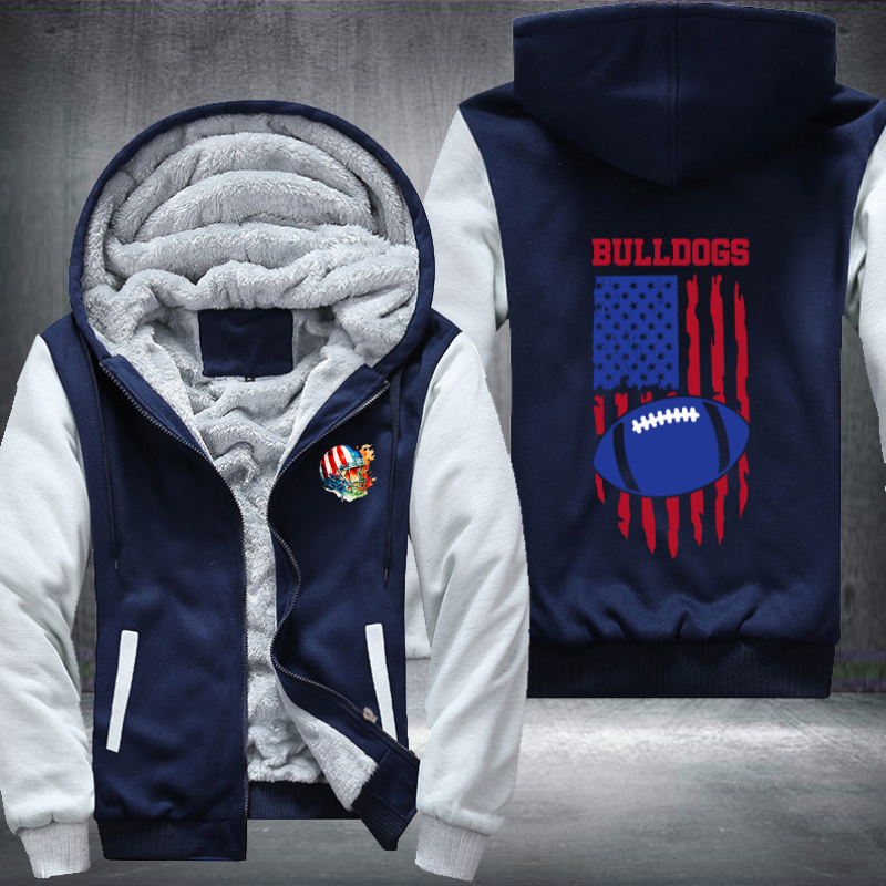 Bulldogs Football Fleece Hoodies Jacket