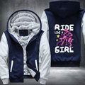Ride Like A Girl Pattern Fleece Hoodies Jacket