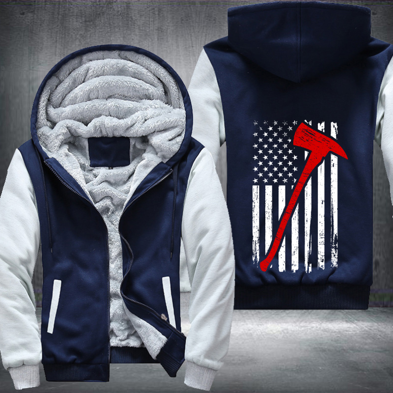 Firefighter American Flag Fleece Hoodies Jacket