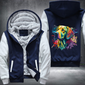 Rainbow Labrador Retriever Watercolour Fleece Hoodies Jacket