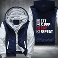 Eat Sleep Lift Repeat Fleece Hoodies Jacket