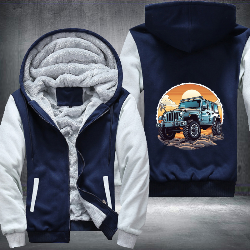 Beach Escapades in 4x4s Fleece Hoodies Jacket