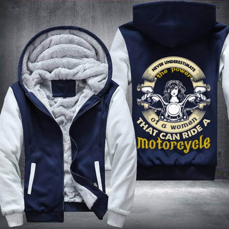 Women Can Ride A Motorcycle Fleece Hoodies Jacket