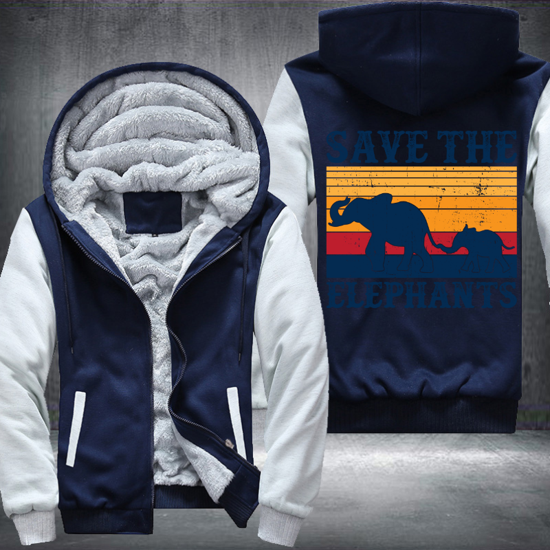 Save The Elephants Fleece Hoodies Jacket