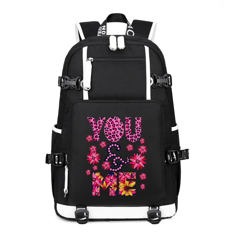 You And Me printing Canvas Backpack