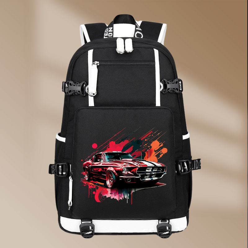 Ford Mustang Shelby GT500 1967 Vintage Printing Canvas Backpack