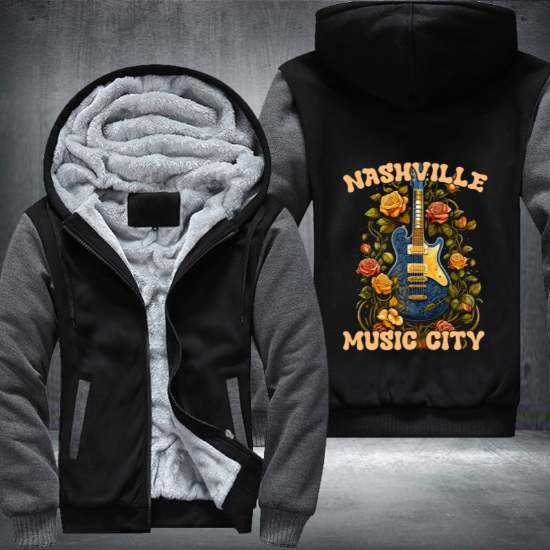 Nashvilie Music City Fleece Hoodies Jacket