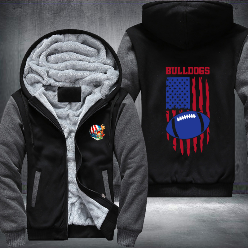 Bulldogs Football Fleece Hoodies Jacket