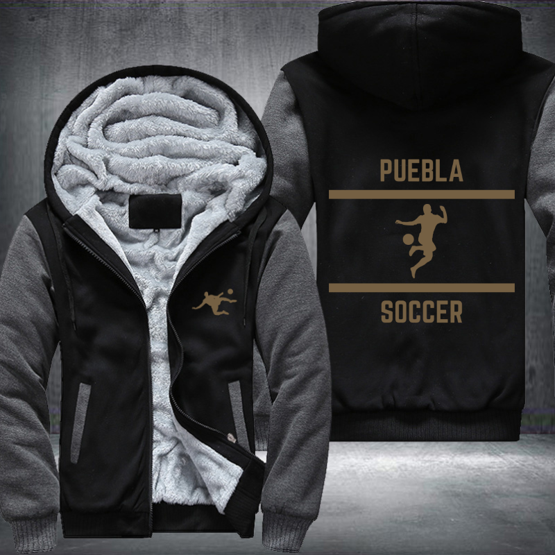 Mexico Soccer Lover Gold Puebla Fleece Hoodies Jacket