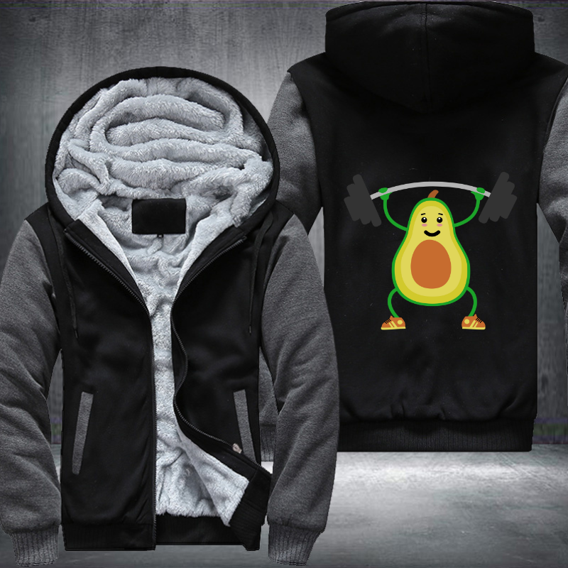 Avocado Weightlifting Fleece Hoodies Jacket