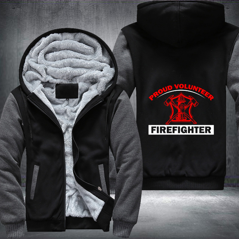 Proud Volunteer Firefighter Fleece Hoodies Jacket