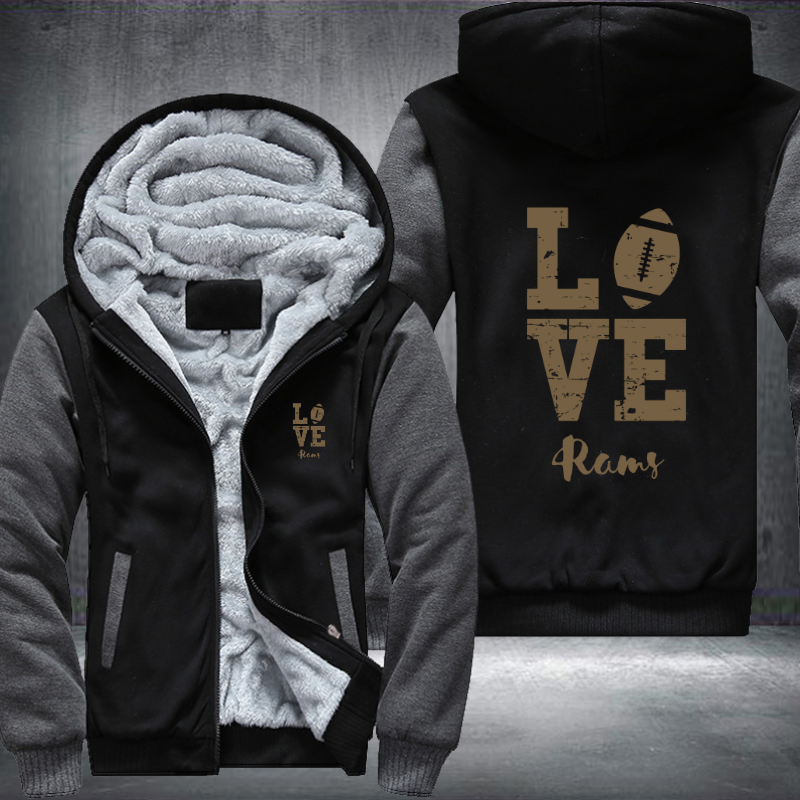 Football Gold Love Rams Fleece Hoodies Jacket