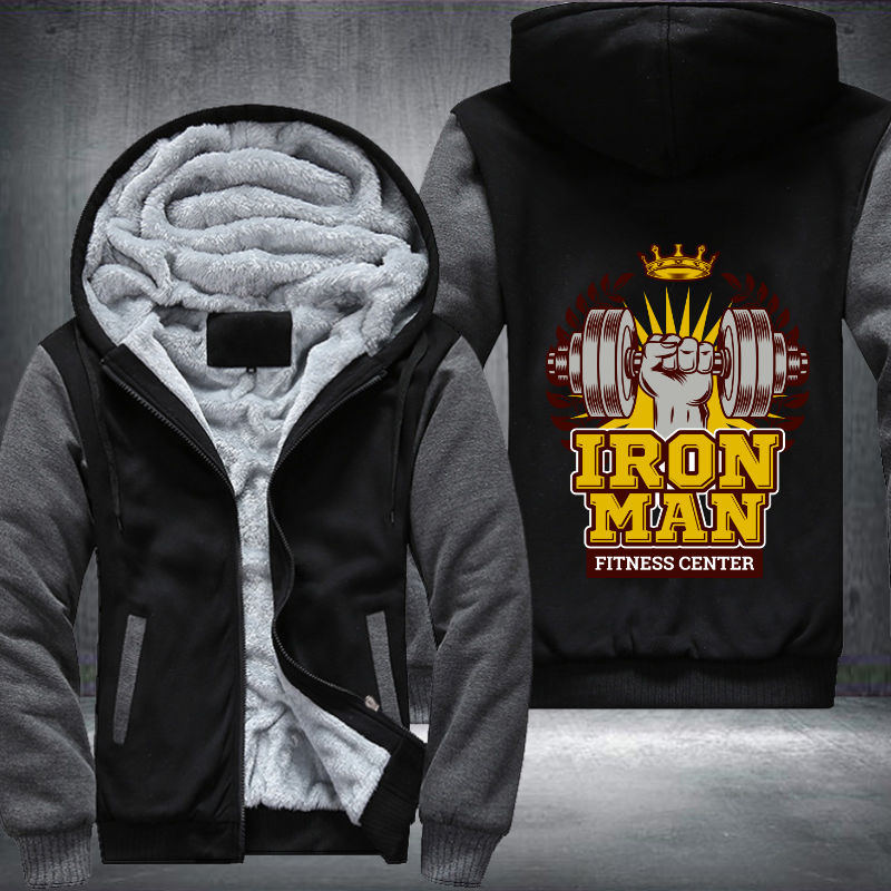 Iron Man Fitness Center Fleece Hoodies Jacket