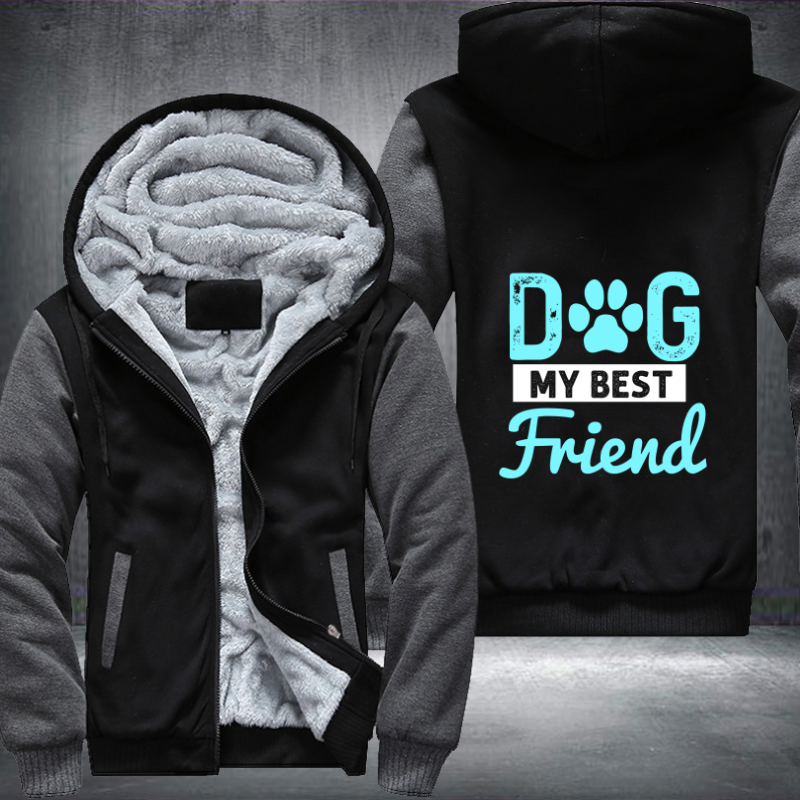 dog my best friend design Fleece Hoodies Jacket