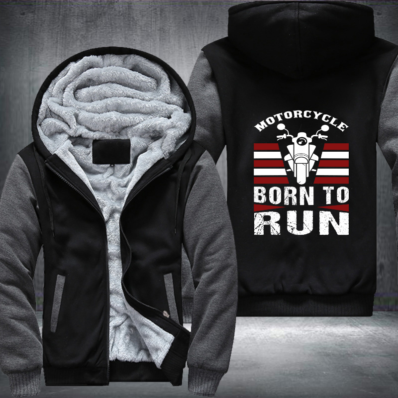 Motorcycle Born To Run Fleece Hoodies Jacket