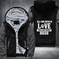 all you need is love and a dog Named Diego Fleece Hoodies Jacket