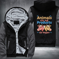 Animals Are Not Products Go Vegan Fleece Hoodies Jacket