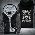 Biker Don't Go Gray We Turn Chrome Fleece Hoodies Jacket