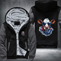 Animal Hiphop Graphic Funny Cow Fleece Hoodies Jacket