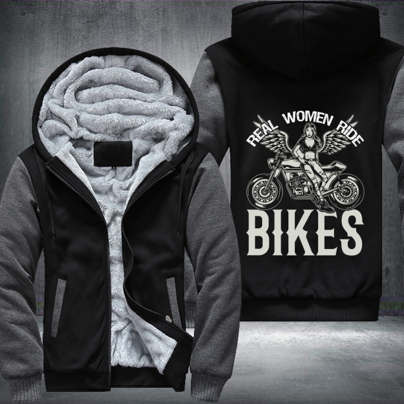 Real Woman Ride Bikes Fleece Hoodies Jacket