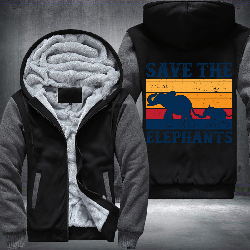 Save The Elephants Fleece Hoodies Jacket