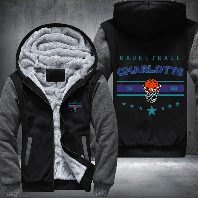 Vintage Basketball CHARLOTTE 1988 Fleece Hoodies Jacket