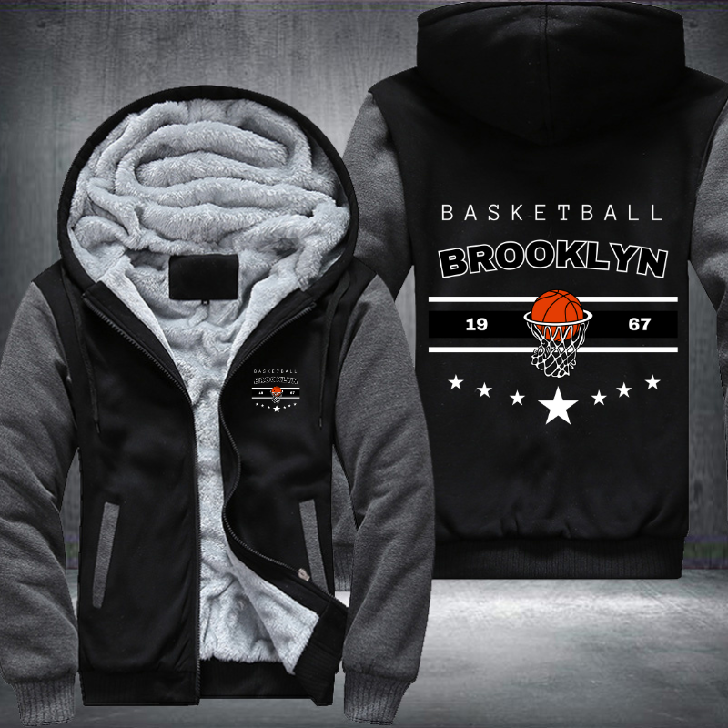 Vintage Basketball BROOKLYN 1967 Fleece Hoodies Jacket