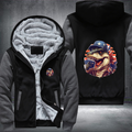 Animal Hiphop Graphic Funny Dinosaur Fleece Hoodies Jacket