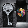 Rainbow Golden Retriever Watercolour Fleece Hoodies Jacket