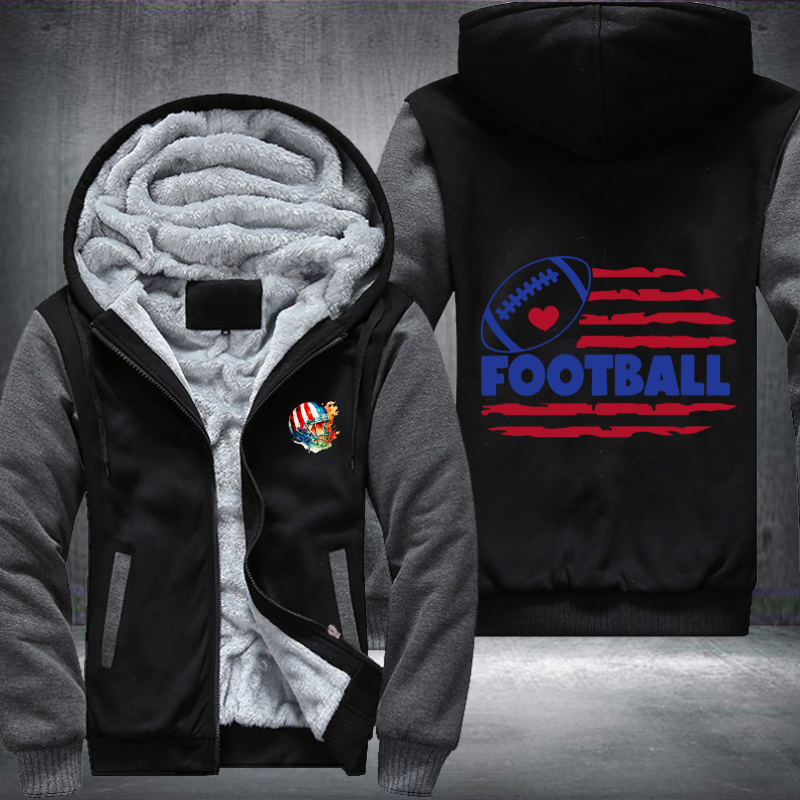 Football Flag Fleece Hoodies Jacket