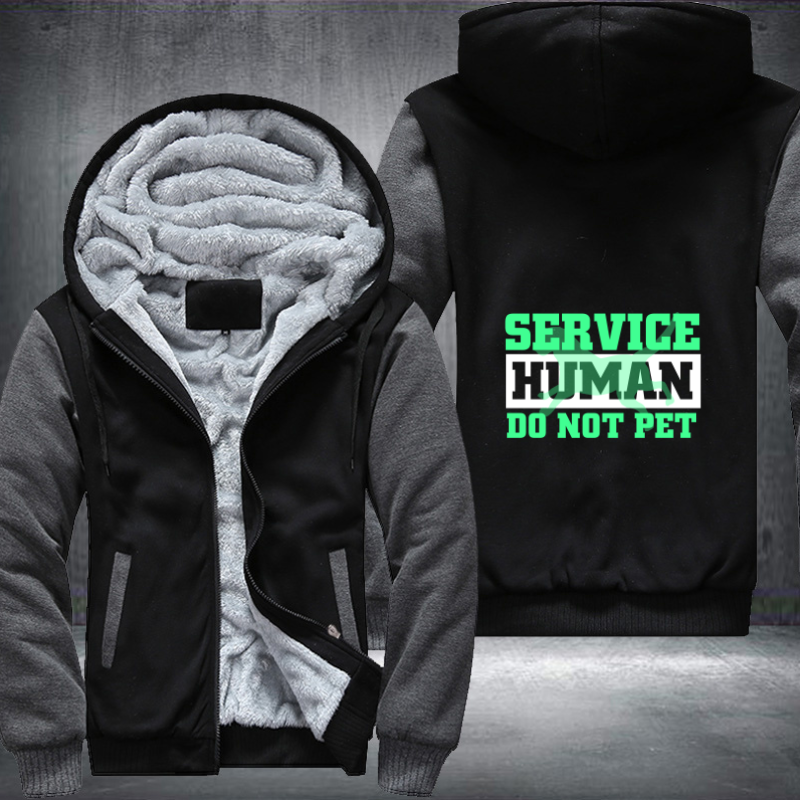 SERVICE HUMAN DO NOT PET Fleece Hoodies Jacket