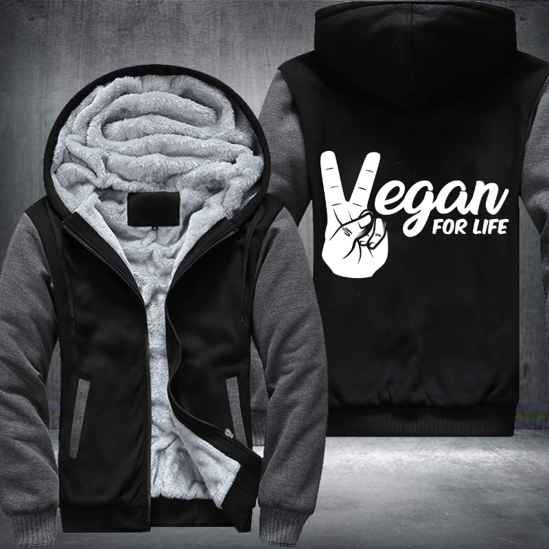 Vegan For Life Fleece Hoodies Jacket