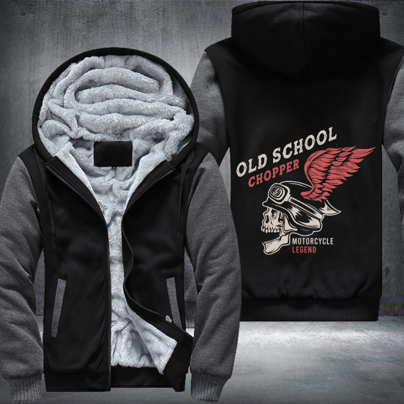 Old School Chopper Motorcycle Legend Fleece Hoodies Jacket