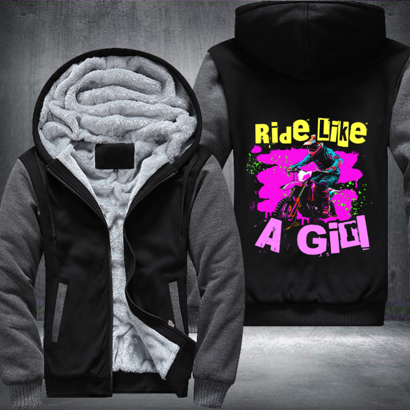 Ride Like A Girl Fleece Hoodies Jacket
