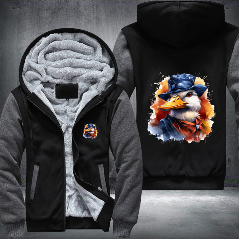 Animal Hiphop Graphic Funny Duck Fleece Hoodies Jacket