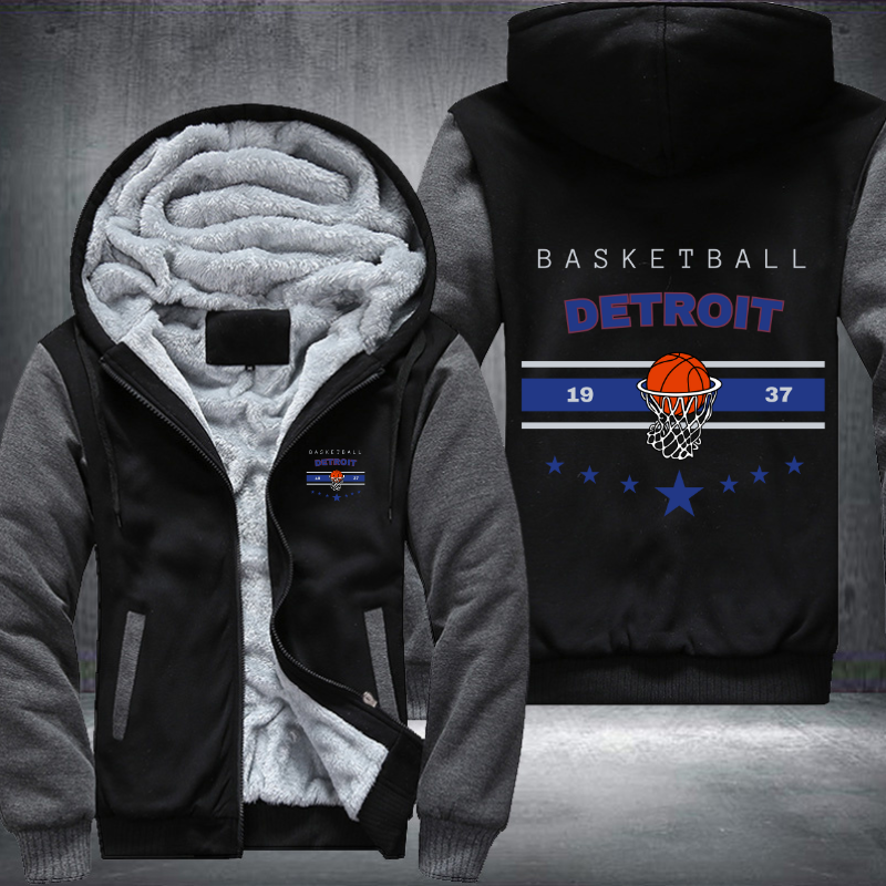 Vintage Basketball DETROIT 1937 Fleece Hoodies Jacket
