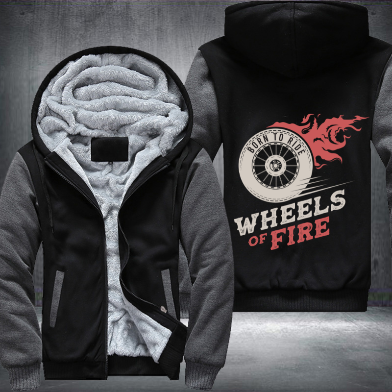 Born To Ride Wheels of Fire Fleece Hoodies Jacket
