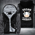 Vegan Because I Love Animals Fleece Hoodies Jacket