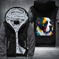 Rainbow Saint Bernard dog Watercolour Fleece Hoodies Jacket