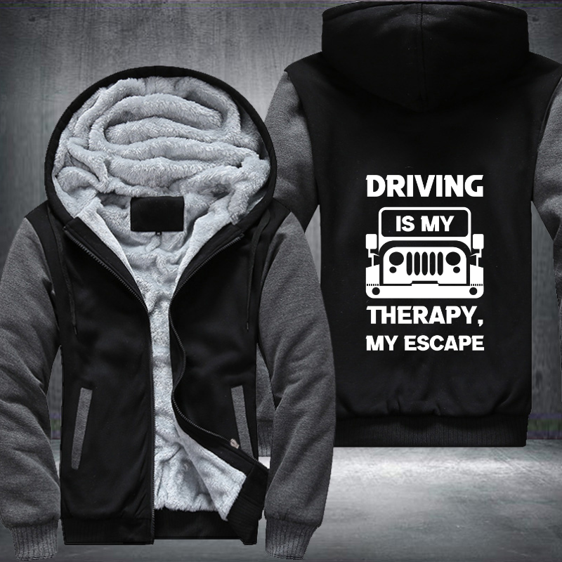 DRIVING IS MY THERAPY Fleece Hoodies Jacket