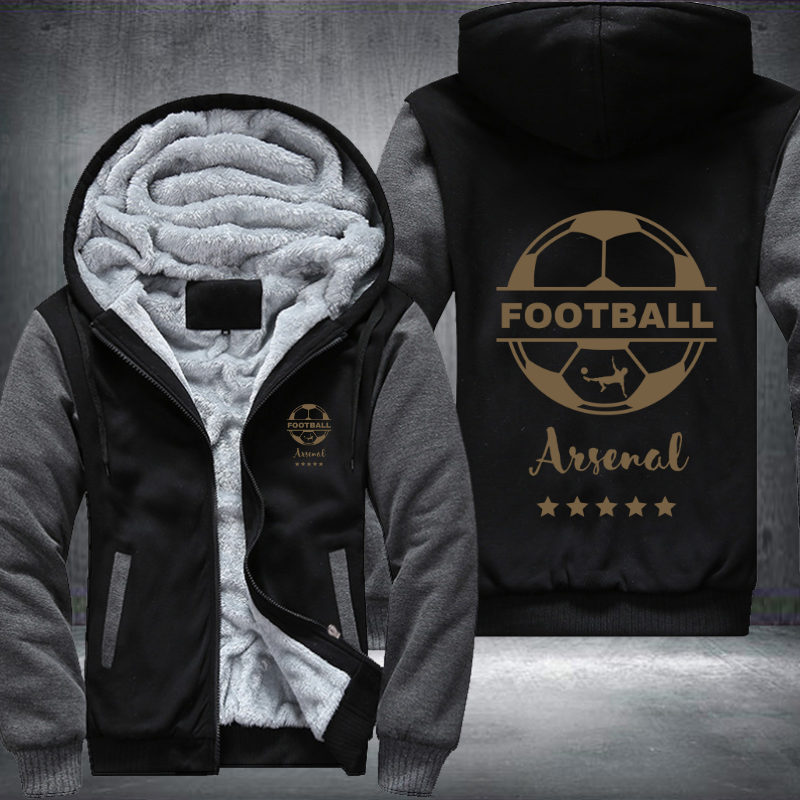 Soccer Football Gold Arsenal Fleece Hoodies Jacket