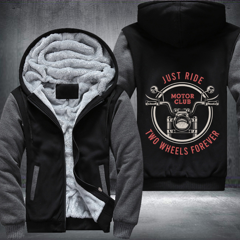Just Ride Motor Club Two Wheels Forever Fleece Hoodies Jacket