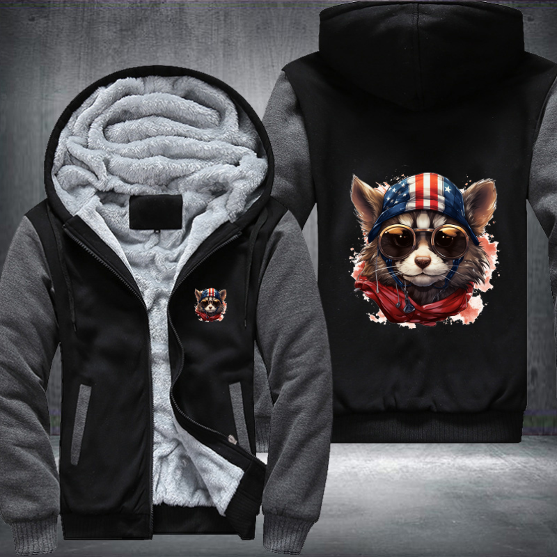 Animal Hiphop Graphic Funny Fleece Hoodies Jacket