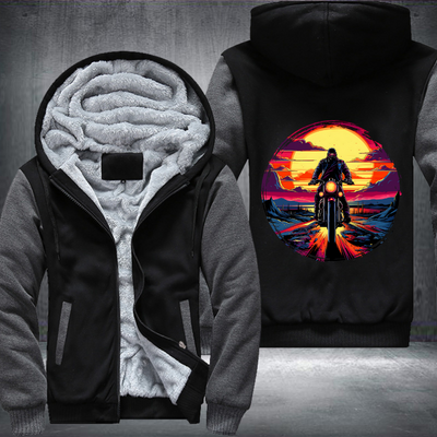 Man Ride Motorcycle Fleece Hoodies Jacket